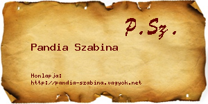 Pandia Szabina névjegykártya
