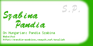 szabina pandia business card